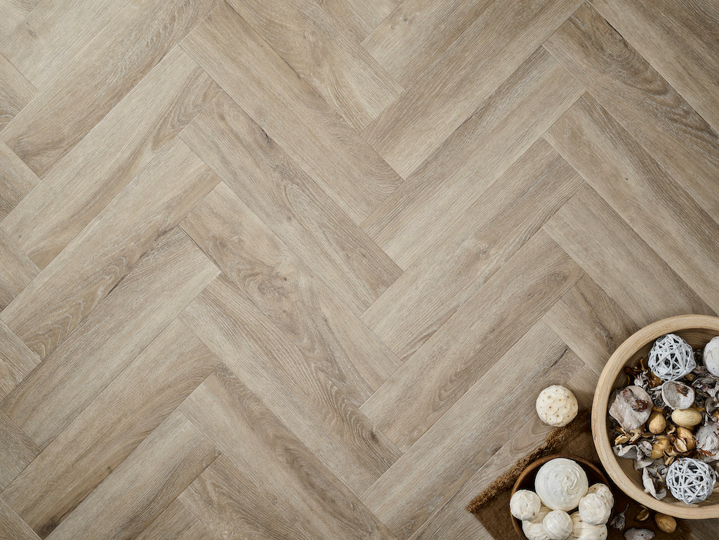Elements Inspirations LVT Herringbone - Limed Oak EIH03 - 95mm x 380mm
