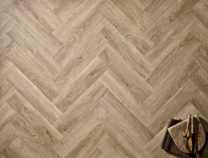 Textures LVT - Weathered Oak Herringbone - 95mm × 380mm
