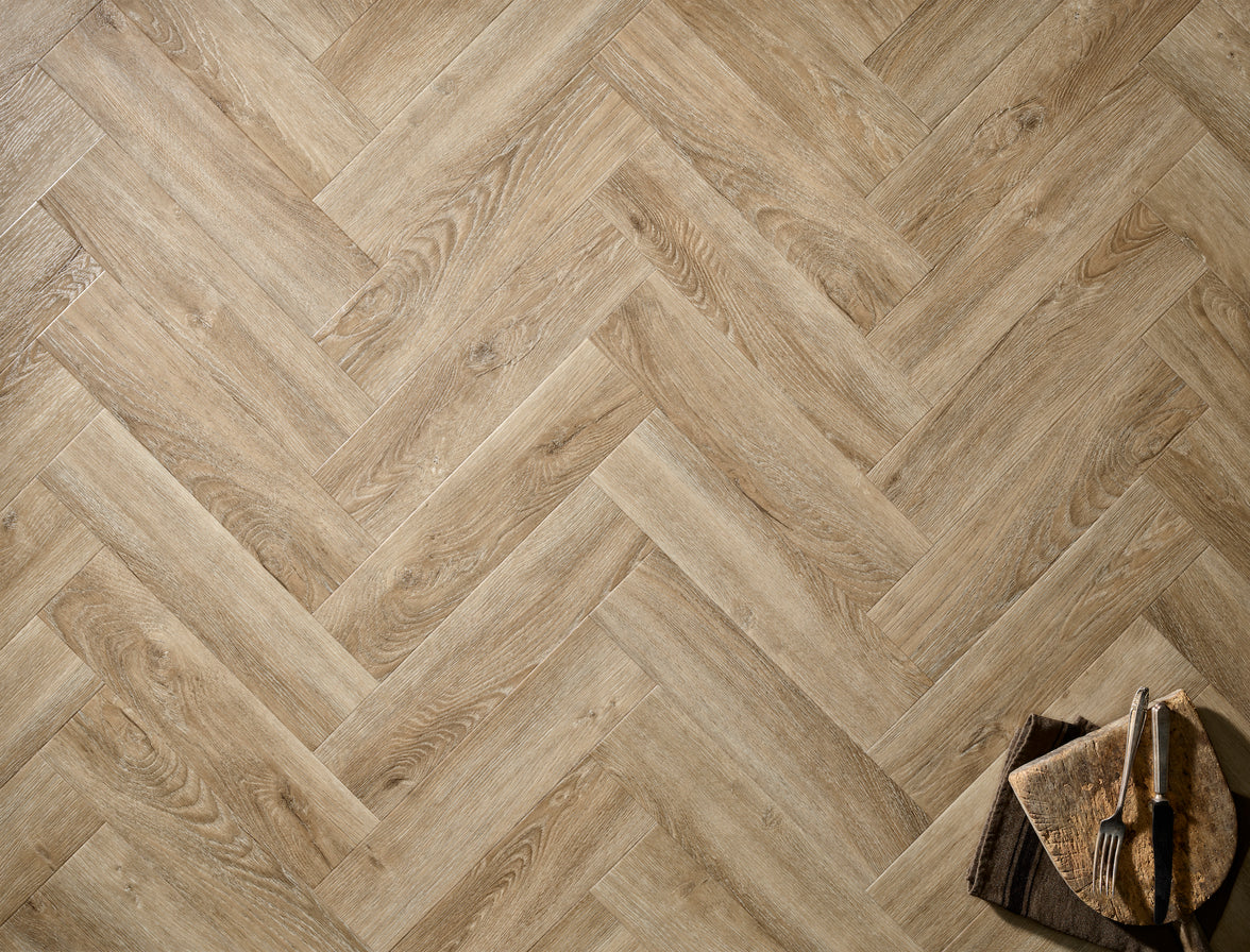 Textures LVT - Weathered Oak Herringbone - 95mm × 380mm