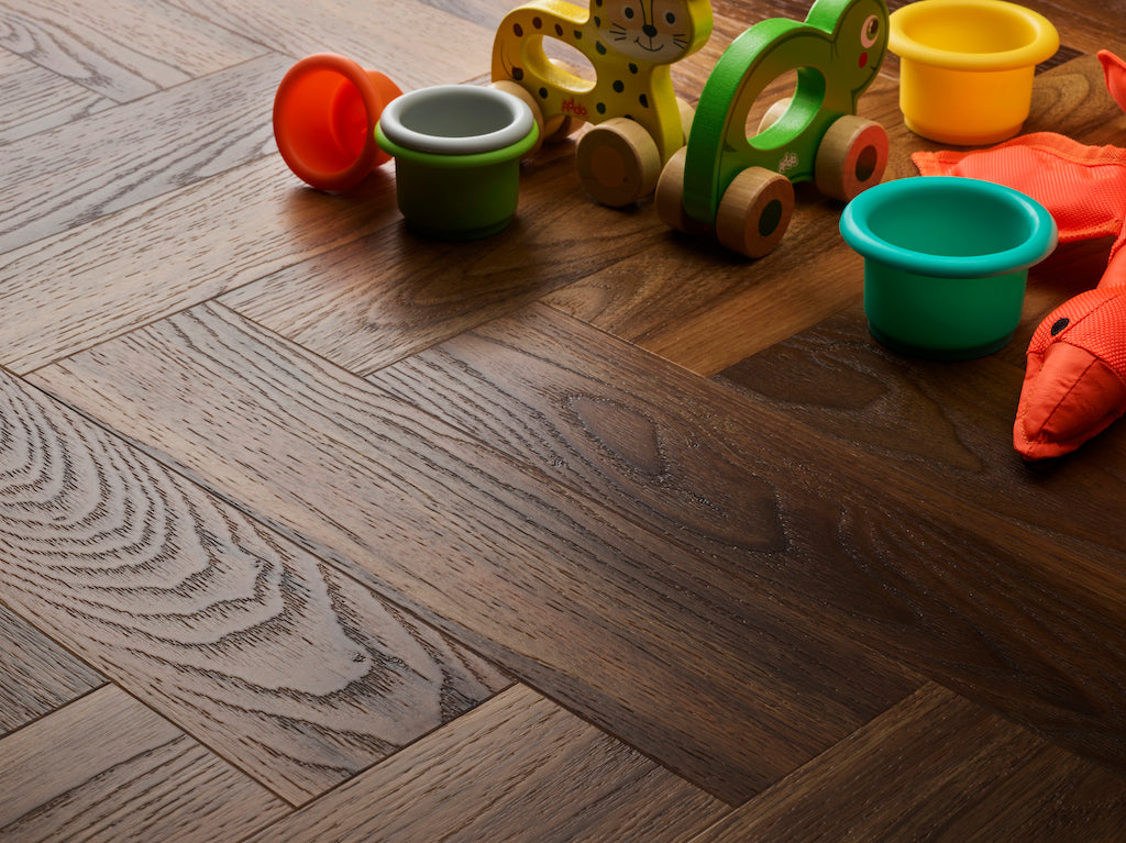 Textures LVT - Warm Walnut Herringbone - 95mm × 380mm